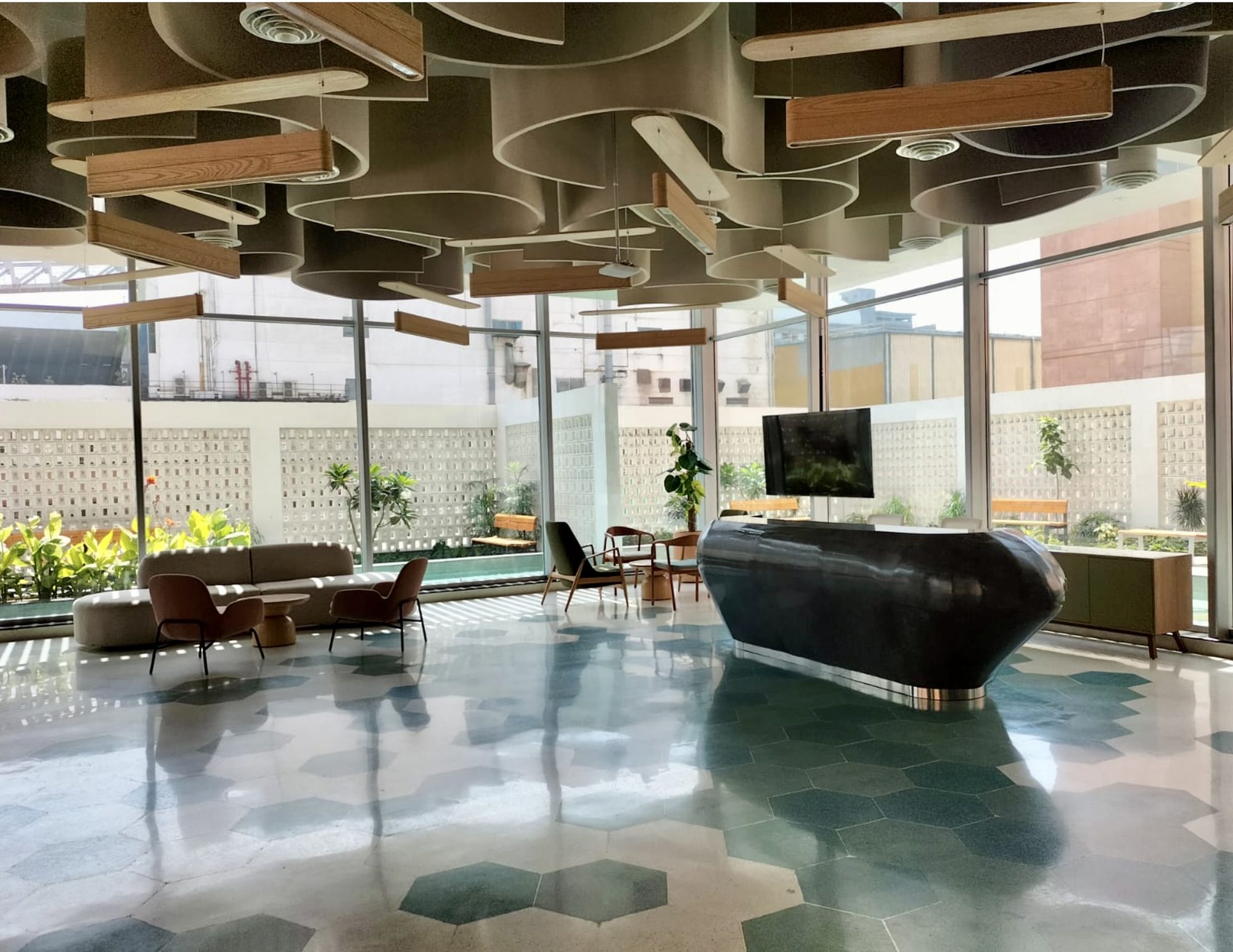 Getz Pharma — Head Office, Ground Floor (Reception) — Getz Pharma commercial / reception + structure in Korangi, Karachi, Pakistan — view 7